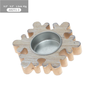 Bougeoir de Noël en bois style nordique pour fenêtre et table, décoration de bougie - Product Image 3