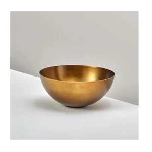 Antique Gold Fruit Bowl & Matte Bronze Salad Serving Basin | Vintage Brass Finish Table Centerpiece Decor | Rustic Metal Snack D - Product Image 1