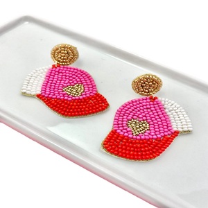 Boucles d'oreilles pendantes faites à la main en perles de rocaille brodées, motif floral coloré, pour femmes - Product Image 4