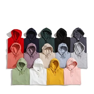 <b>Men's</b> Oversized Hooded Sweatshirt Solid Color French Terry Casual Autumn Wear Regular Sleeve Pocket Design - Product Image 6