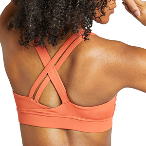 Sujetador deportivo acolchado transpirable para mujer con diseño de logo personalizado, soporte medio, espalda cruzada, 100% nailon, tipo top de yoga - Product Image 6