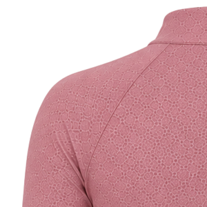 Haut de performance pour femme rose poudré, à manches longues, col zippé, extensible et respirant, pour l'équitation et l'entraînement équestre - Product Image 5