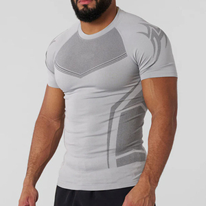 <b>Men's</b> Slim Fit Compression <b>T</b>-<b>Shirt</b> Short Sleeve Athletic Solid <b>Navy</b> <b>Blue</b> Quick Dry Breathable Sporty O-Neck Knitted Blank Design - Product Image 4
