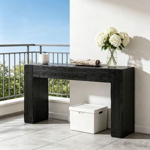 Modern Farmhouse Long <b>Console</b> <b>Table</b> Outdoor Use Solid Wood with Luxury Marble Finish <b>for</b> <b>Entry</b> Warehouse Home Apartment Hotel - Product Image 6