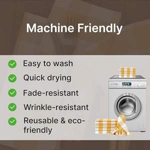 Servilletas de Tela de Cocina Navideñas Modernas Hechas a Mano, Diseño a Cuadros Amarillo y Blanco, de Algodón, Lavables y Reutilizables, para Decoración de Mesa - Product Image 3