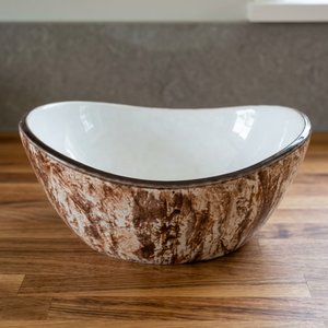 Modern Luxury Brown Square Ceramic Table Top Counter Mounted Wash Basin For Basement Bathrooms - Product Image 2