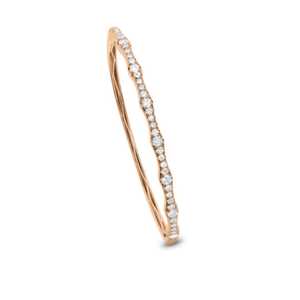 Diamond Bangle <b>Bracelet</b> 14k Solid Gold Pave Set Round Cut Lab Grown Double security lock Everyday Elegant <b>Cuff</b> Jewelry Wholesale - Product Image 5