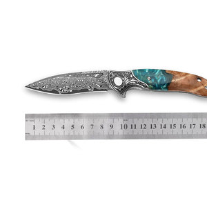 Handmade Damascus Steel Folding Knife Compact Pattern Steel Pocket <b>Tool</b> Outdoor <b>Camping</b> Hiking Fishing Travel Everyday Carry - Product Image 1