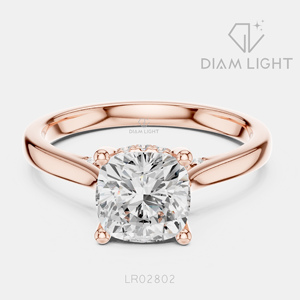 Bague de fiançailles en or blanc 14 carats avec diamant de laboratoire taille coussin de 2,00 carats, couleur F+, clarté VS+, certifiée IGI, idéale pour un cadeau - Product Image 3