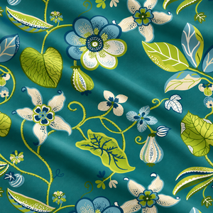 Colección Cottagecore: Tela Ligera de Algodón con Estampado Floral de Flores Ilustradas en Satén, Color Rosa Polvoriento Salvia, Estilo Vintage - Product Image 2