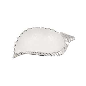 Bol en métal argenté, plateau festonné irrégulier, vaisselle décorative pour cadeau de mariage - Product Image 1