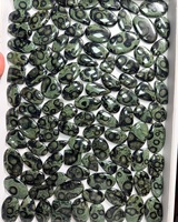Prix de gros : Cabochon de Jaspe Kambaba fait main, formes ovale, ronde et poire, vert, minéral naturel, pour la création de bijoux et les usages thérapeutiques
