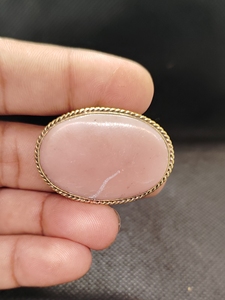 UDGEMS Natural Pink <b>Opal</b> Brass Groove <b>Pendant</b> | Handmade Bezel Setting Gemstone <b>Pendant</b> | Vintage Style Women's IGI Certified - Product Image 4