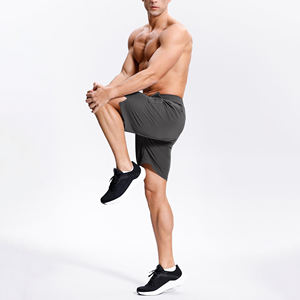 Pantalones Cortos Deportivos Casuales para Hombre, de Poliéster, Cintura Elástica, Cordón Interior, Tejido, Largura hasta la Rodilla, Secado Rápido, Diseño con Cierre, Patrón Liso - Product Image 5