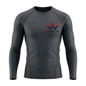 Breathable Athletic Performance <b>Top</b> for Surfing Fitness Training <b>Long</b> <b>Sleeve</b> Sportswear for <b>Swimming</b> Men Rash Guard Quick Dry - Product Image 1