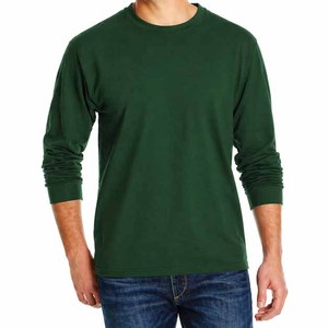 T-shirts à manches longues pour hommes en coton 100% de haute qualité, personnalisés avec logo, tricotés, respirants, à séchage rapide, col rond - Product Image 4