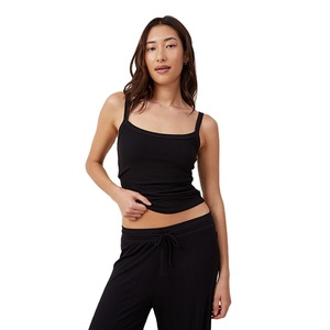 Débardeurs personnalisés pour femmes en tissu jersey respirant et écologique, couleur unie, style streetwear, vente en gros, coton élasthanne - Product Image 1
