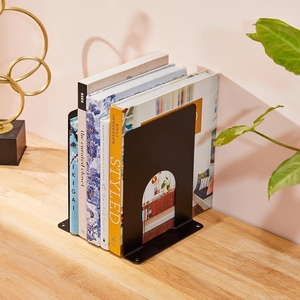 New design Minimalist Metal Bookend Set Black Heavy Duty Non Slip <b>Book</b> Holder Office Desk Organizer School Library Shelf Support - Product Image 2