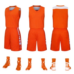 Uniformes de baloncesto para equipo, diseño minimalista en naranja y blanco, camisetas de baloncesto para equipo, ropa deportiva, conjunto deportivo - Product Image 1