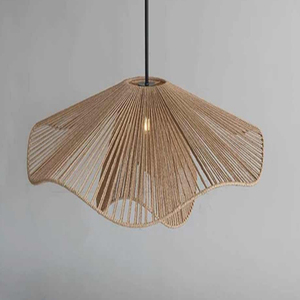 Abat-jour en corde tressée fait main, luminaires suspendus décoratifs, abat-jour pour couloir, restaurant, chevet, cuisine, lampe en corde tressée - Product Image 4