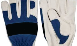 Guantes de Seguridad de Cuero Blancos, Azules y Negros con Puntas Antideslizantes, Resistentes a la Abrasión, con Muñequera Elástica y Resistentes a Impactos - Product Image 2