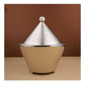 Modern Silver Sphere Casserole Premium Food Warmers Stainless Steel <b>Buffet</b> <b>Server</b> with Gold Arched Architectural Base - Product Image 2