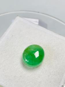 Esmeralda Zambiana Natural, Corte Oval Cabochon, 7.48 CTS, Color Verde Atractivo, Brillo Fino, Calidad de Colección, Joyería IGI - Product Image 5