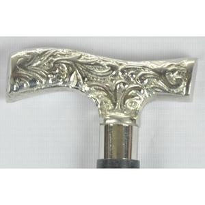 Canne de marche noire élégante en bois fait main avec gravure personnalisable et motifs durables, poignée en T, style moderne - Product Image 3