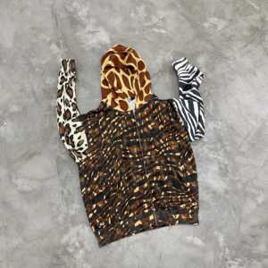 Sudadera con capucha personalizada al por mayor con estampado animal para hombre, gráfico salvaje, extragrande, de peso pesado, estilo urbano, con efecto desgastado - Product Image 2