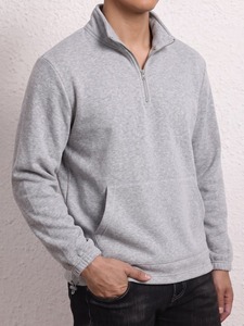 Sweat-shirt polaire pour homme, hiver, demi-zip, couleurs personnalisées, coupe oversize, col montant, fermeture éclair quart, 100% polyester, décontracté - Product Image 3