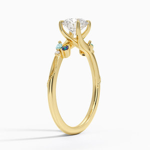 แหวนหมั้นเพชรหลายเม็ดทรงพฤกษศาสตร์ - Product Image 3