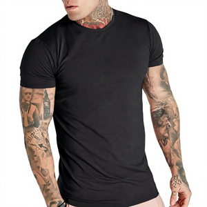 T-shirt personnalisé pour homme, col rond, manches courtes, tricoté, imprimé, uni, 100% polyester, écologique, séchage rapide, respirant, sport - Product Image 6
