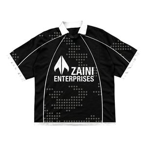 เสื้อโปโลโพลีเอสเตอร์พรีเมียม 180 GSM ระบายความชื้นได้ดี สีดำขาว แขนเสื้อแบบแร็กแลน พร้อมโลโก้แบบซับลิเมชั่นตามสั่ง - Product Image 1