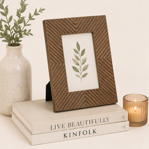 Cadre photo en bois sculpté à la main, texture chevron, pour la maison, le bureau, la table, la décoration de bureau, tailles personnalisées - Product Image 6