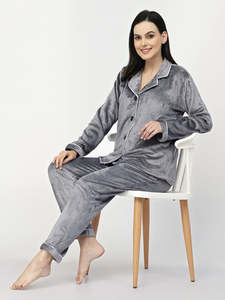 Combinaisons de nuit en polaire polyester respirantes à manches longues pour femmes - Product Image 2