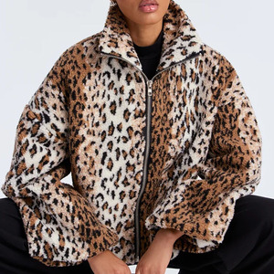 Chaqueta de invierno para mujer, de piel de oveja, con forro polar, cuello alto, cierre de cremallera, gruesa, cálida, a prueba de viento, manga larga, ropa exterior de moda - Product Image 5