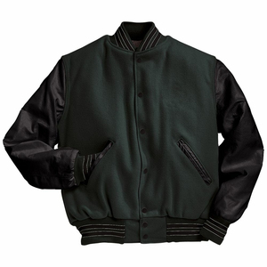 Manufacturer High Quality Custom Plain Fashion Youth Letterman <b>Jacket</b> Stand Collar Front Logo Wool Unisex - Product Image 1