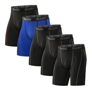 Shorts de basketball ajustés personnalisés pour jeunes et adultes, en polyester/spandex, avec cordon de serrage, couleur unie, séchage rapide, couche de base, taille très élastique - Product Image 5