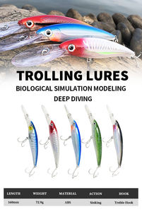 Esca da <span class=keywords><strong>Pesca</strong></span> 72.9g, Minnow Artificiale <span class=keywords><strong>per</strong></span> Trolling, Jerkbait Rotante Affondante in ABS 160mm, Esca <span class=keywords><strong>per</strong></span> <span class=keywords><strong>Spigola</strong></span> e Cernia - Product Image 2