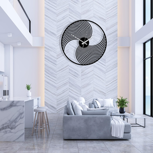Modern Spiral Design Metal <b>Wall</b> <b>Clock</b> Abstract Round Decorative <b>Clock</b> Contemporary Black <b>Wall</b> Art for Bedroom <b>Living</b> <b>Room</b> Office - Product Image 3