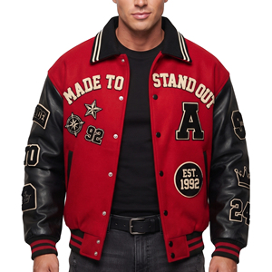 Vestes universitaires brodées en gros, badges brodés personnalisés, vestes universitaires pour hommes, manteaux universitaires d'hiver style Letterman - Product Image 1