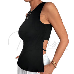 Camiseta sin mangas con estampado digital más vendida para mujer, ropa de gimnasio y fitness, camiseta de verano personalizada con tu logo e impresión. - Product Image 1