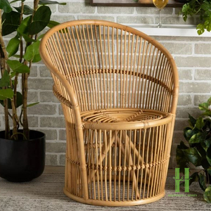 เก้าอี้รับประทานอาหารหวายสานทำมือสไตล์ร่วมสมัยขายดีที่สุด เป็นมิตรกับสิ่งแวดล้อม เหมาะสำหรับห้องรับประทานอาหารและร้านกาแฟ - Product Image 1