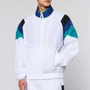 Men's <b>White</b> Color Blocking <b>Tracksuit</b> Full Sleeve Sporty Zipper Closure Breathable Lightweight Polyester Spring Wear - Product Image 4