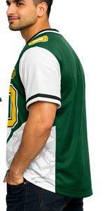 Maillot de football personnalisé pour homme, imprimé avec nom et numéro, motif éclair, col en V, tissu mesh, 100% polyester - Product Image 4