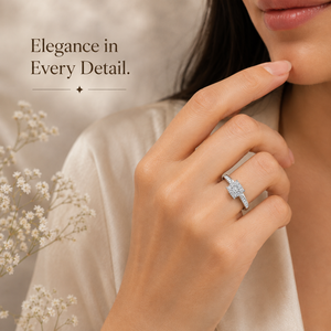 0.50 TCW Real Round Cut <b>Cluster</b> Diamond Engagement Ring for Women | Luxury Wedding Anniversary Fine Jewelry Gift Elegant Ring - Product Image 2
