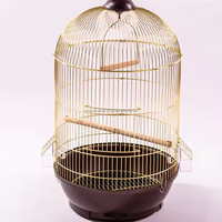 Cage à oiseaux en métal de luxe personnalisée Cage d'élevage de perroquets ronds pour animaux de compagnie Cage domestique mobile