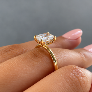 แหวนเพชรทรงปรินเซสคัทเพาะเลี้ยงในห้องปฏิบัติการ ทองคำขาว 14K ของขวัญสุดคลาสสิกสำหรับผู้หญิง - Product Image 3