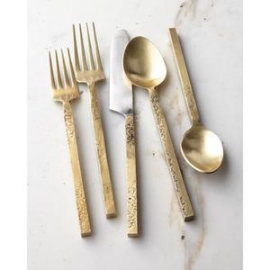 Juego de Cubiertos de Metal Estilo Francés con Mangos de Bronce, Juego de Cubiertos Vintage de 5 Piezas, Diseños Personalizables, Aptos para Contacto con Alimentos - Product Image 5