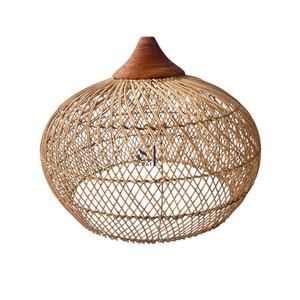 Handcrafted <b>Rattan</b> Lampshade Woven Basket Light Cover Creative Straw Chandelier <b>Shade</b> for Resort Bar Kitchen Island Bulk - Product Image 4